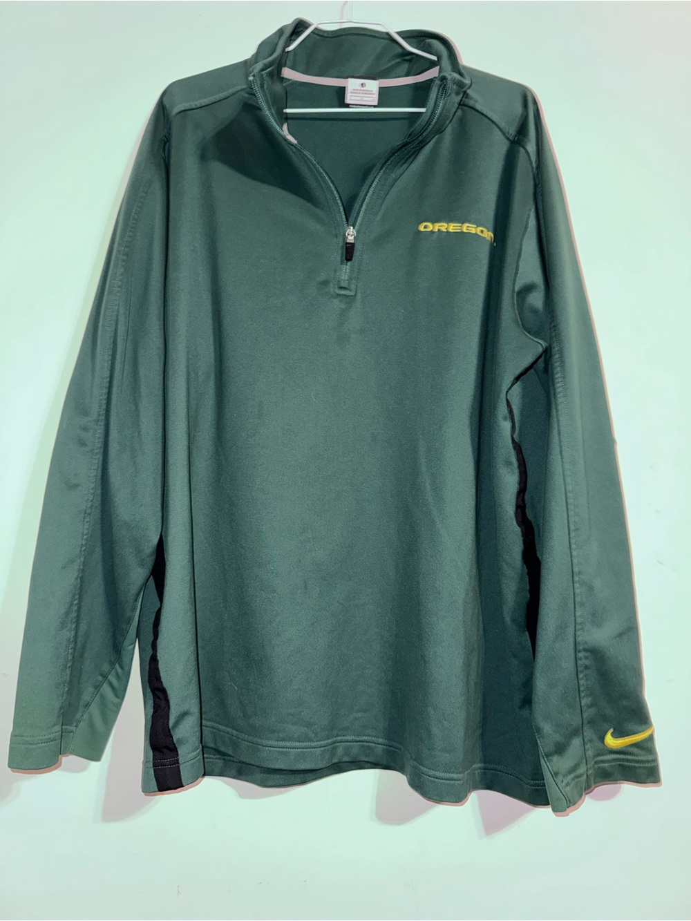 Oregon Ducks Green Nike Quarter-Zip Pullover Jacket